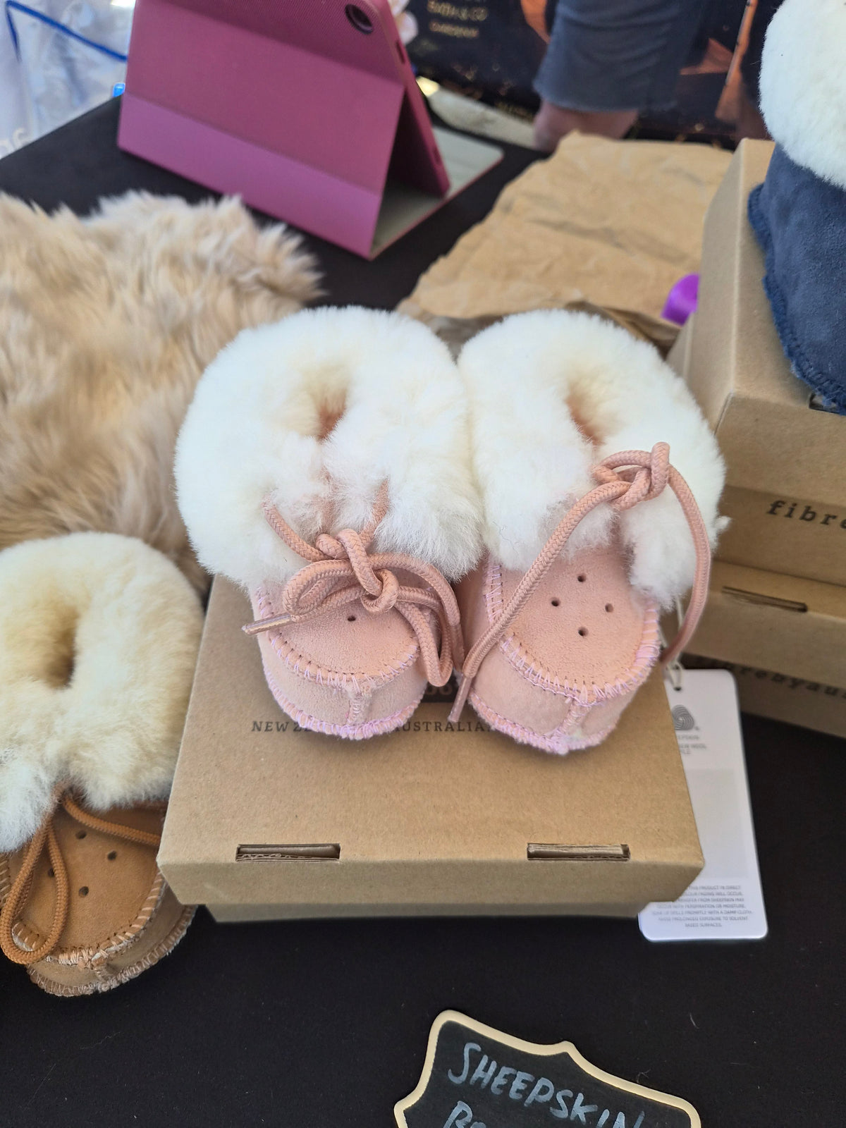 Sheepskin booties